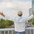Man with hat standing and looking the skyline of the city. stock photo © 2Design