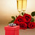 champagne · verres · présents · roses · beige · fleur - photo stock © 3523studio