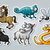 rajzolt · állatok · vektor · illusztrált · szett · különböző · állatok - stock fotó © abdulsatarid