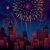focuri · de · artificii · carnaval · oraş · decorare · gata · postere - imagine de stoc © Aiel