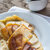 Crepes with brie and caramelized slices of apple stock photo © Alex9500
