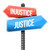 injustice versus justice road sign stock photo © alexmillos
