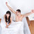Couple waking up in bed stock photo © AndreyPopov