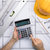 Architect hands using calculator working on blueprint stock photo © AndreyPopov
