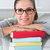 Woman Leaning On Books At Desk stock photo © AndreyPopov