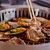 Mixed Roasted Meat and Seafood and Chopsticks on the BBQ Grill o stock photo © art9858