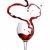 Red wine pouring in goblet from bottle in shape of heart stock photo © artjazz