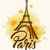 Turnul · Eiffel · acuarela · vector · galben · textură · abstract - imagine de stoc © Artspace