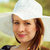 Portrait of cheerful fashionable woman in stylish hat stock photo © artush