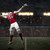 voetballer · Rood · uniform · bal · stadion · sport - stockfoto © betochagas