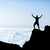 sucesso · homem · silhueta · escalada · montanhas · bem · sucedido - foto stock © blasbike