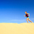 jeune · femme · courir · sable · désert · belle · inspiré - photo stock © blasbike