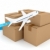 carton · pachete · avion · alb · 3D · prestate - imagine de stoc © blotty