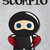 Zodiac sign Scorpio with cute black ninja character, vector stock photo © BlueLela