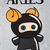 Zodiac sign Aries with cute black ninja character, vector stock photo © BlueLela