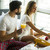 Couple having breakfast in their bed at home stock photo © boggy