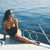 fiatal · vonzó · nő · luxus · jacht · lebeg · tenger - stock fotó © boggy