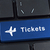Button tickets with plane icon. stock photo © borysshevchuk