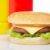 Cheeseburger with mustard and ketchup stock photo © broker