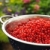Fresh red currant berries with water drops in colander stock photo © brozova