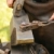 Blacksmith hammering hot steel on anvil stock photo © brozova