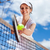 femminile · giocare · tennis · campo · da · tennis · donna · cielo - foto d'archivio © BrunoWeltmann