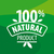 vector logo for 100% natural products on a green background stock photo © butenkow