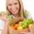 Healthy lifestyle - cheerful woman with fruit shopping bag stock photo © CandyboxPhoto