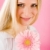 romantischen · Frau · halten · rosa · Gänseblümchen · Blume - stock foto © CandyboxPhoto