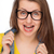 Crazy girl with braces wearing geek glasses stock photo © CandyboxPhoto