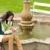Autumn park fountain young woman read book stock photo © CandyboxPhoto