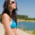 verano · playa · mujer · azul · bikini · retrato - foto stock © CandyboxPhoto