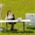 Businesswoman in sunny meadow calling nature office stock photo © CandyboxPhoto