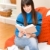Teenager girl home - student read book stock photo © CandyboxPhoto