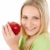 femeie · red · apple · alb · alimente - imagine de stoc © CandyboxPhoto