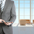 empresario · tableta · edificio · de · oficinas · grande - foto stock © cherezoff