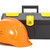 helmet and toolbox isolated stock photo © chesterf