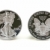 doua · argint · dolari · american · vultur · monede - imagine de stoc © chrisbradshaw