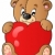 Cute teddy bear holding heart stock photo © clairev