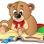 Cute teddy bear reading book stock photo © clairev