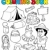 Coloring book with camping images stock photo © clairev