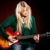 女孩 · 吉他 · 黑暗 · 紅色 · 女子 · 音樂 - 商業照片 © cookelma