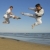 taekwondo · praia · treinamento · dois · jovens · homem - foto stock © cynoclub