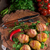 gebacken · Kartoffeln · Schinken · grünen · Abendessen · Platte - stock foto © Dar1930