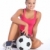 Beautiful fit teenage soccer player girl and ball stock photo © darrinhenry