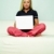 usando · laptop · jovem · bastante · mulheres · branco · sofá - foto stock © dash