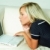 usando · laptop · jovem · bastante · mulheres · branco · sofá - foto stock © dash