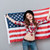 retrato · feliz · patriótico · menina · EUA - foto stock © deandrobot