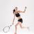 teljes · alakos · női · teniszező · ütő · kész · labda - stock fotó © deandrobot