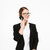 szczęśliwy · business · woman · okulary · mówić · smartphone - zdjęcia stock © deandrobot